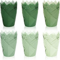 180Pcs Sage Green Tulip Cupcake Liners Gradient Green Muffin Baking Cups Cupcake Wrappers for Wedding Bridal Shower Spring Holiday Party Supplies