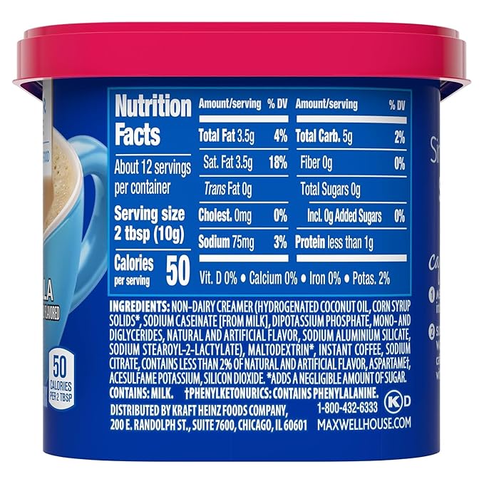 Maxwell House Vanilla Caramel Latte Mix, 8.7 oz + French Vanilla Café-Style Instant Coffee Beverage Mix, 4.3 oz, (Variety Pack)