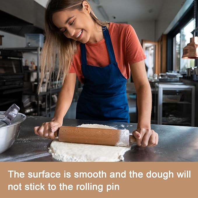 HARFINGTON 2pcs Silicone Rolling Pin 10" Stainless Silicone Surface Non-Stick Stainless Steel Inner Core Dough Roller Kitchen Roller for Baking Pastry Pizza Fondant Bread, Blue,Dark Green