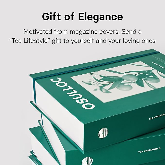 OSULLOC TEA VARIATION "O" (36 Count, 6 Types x 6 ea), Elegant & Sophisticated designed Tea Gift Set, Perfect Tea Set for your Daily Tea-Lifestyle, 6 Premium Organic Pure & Blended Tea from Jeju Island