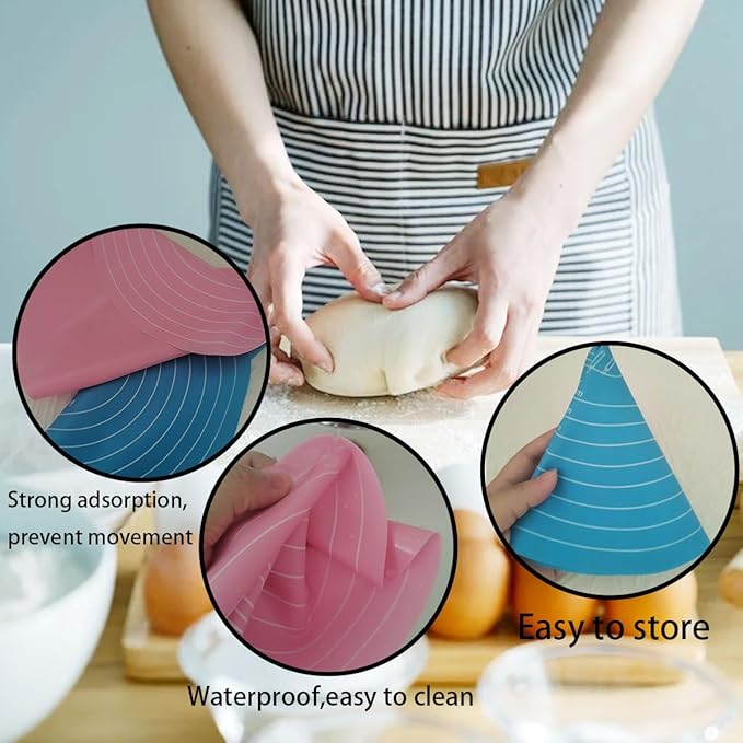 1 Pcs Pink Round Baking Mat, Cake Turntable Mat, Cake Mat Round Silicone Baking Mat, 12 In Cakes Pastry Mat for Cake Turntable Stan