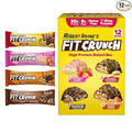 FITCRUNCH Full Size Protein Bars, 6-Layer Baked Bar, 6g of Sugar, Gluten Free & Soft Cake Core (12 Bars, Variety Pack)