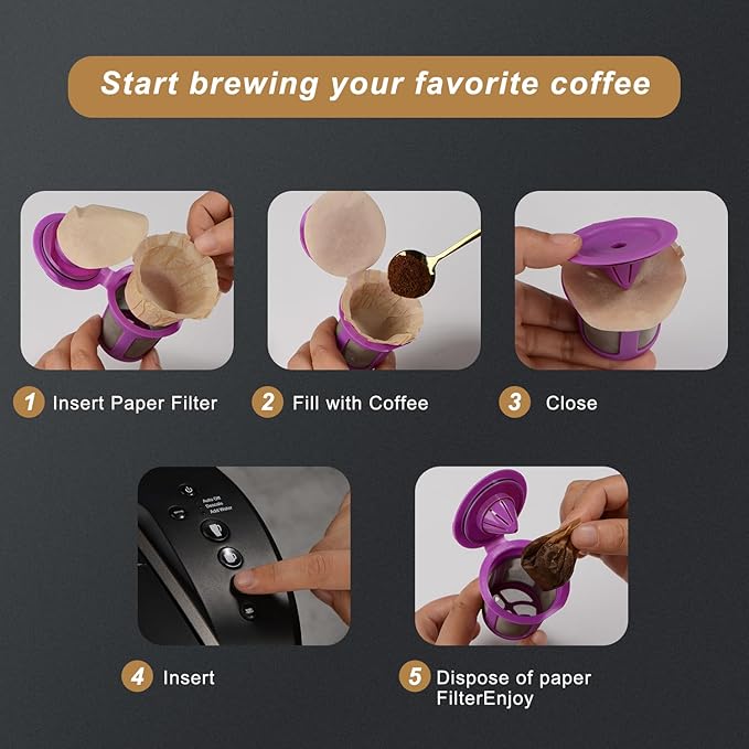 Pro Mael Disposable K Cup Filters with Lid, Coffee Filter Paper for Keurig Brewers Single Serve 1.0 and 2.0, Use with Reusable K Cup Pods (100 Count, Natural Unbleached)