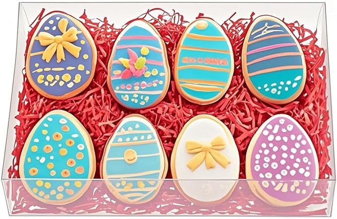 RomanticBaking 20PCS 10x7x2 inches Clear Strawberry Boxes Cookie Boxes Bakery Boxes Macaron Boxes Gift Boxes Treat Boxes for Party Favors