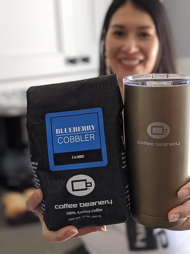 Coffee Beanery, Blueberry Cobbler Flavored Coffee, Specialty Arabica Coffee, Medium Roast, 12 ounce, Automatic Drip (Ground)