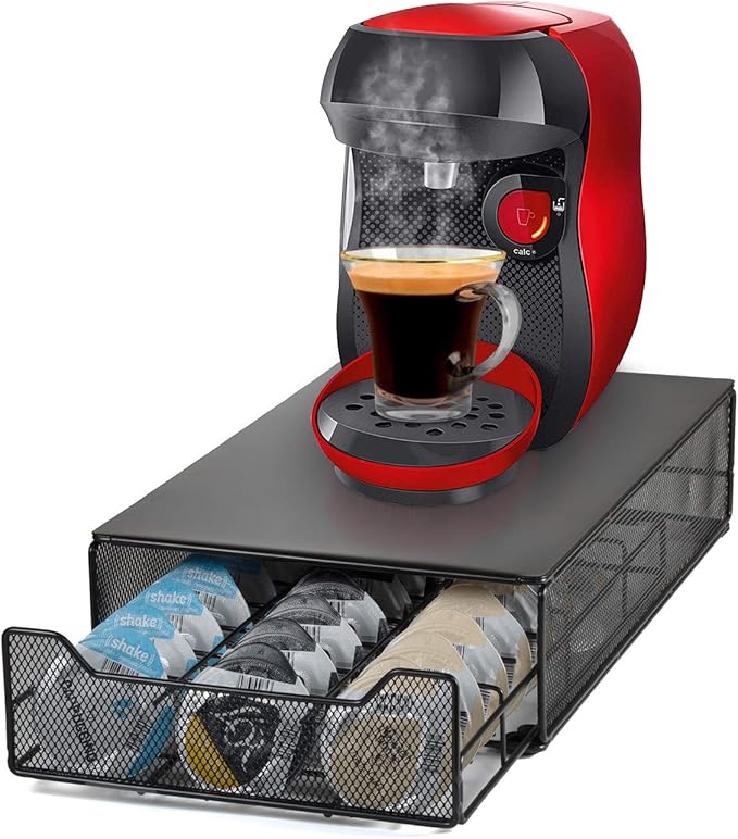 Coffee Pods Holders for Tassimo Discs Coffee Capsule Metal Storage Drawer Capacity 60 pcs
