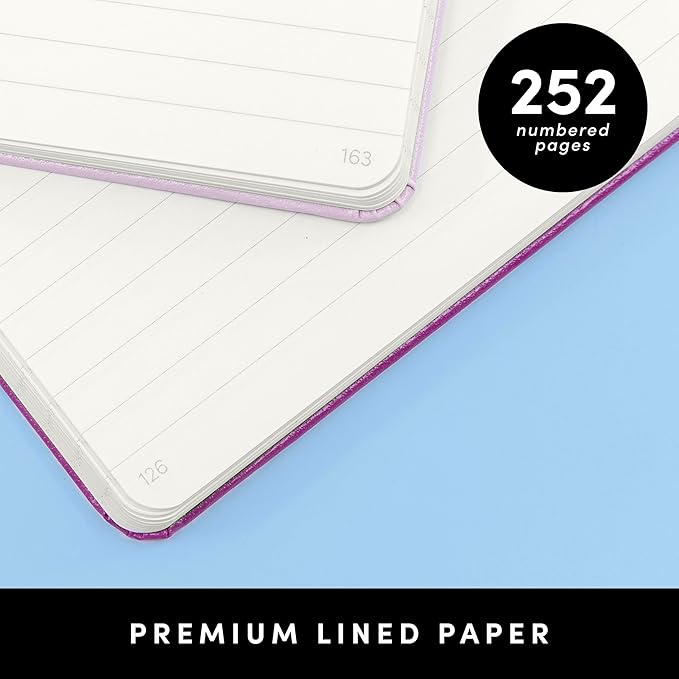 PAPERAGE Lined Journal Notebook, (Dark Green), 252 Pages, Medium 5.6 in x 8 in - 100 GSM Thick Paper – Hardcover Journaling Notebook for Work, School & Note Taking