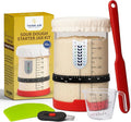 Sourdough Starter Kit, 40 Oz Sourdough Jar with Measuring Cup, Thermometer, Spatula, Dough Scraper, Bread Lame, Silicone Base & Cloth Cover, Feeding Band, Bread Baking Supplies for Bakers (40 Oz)