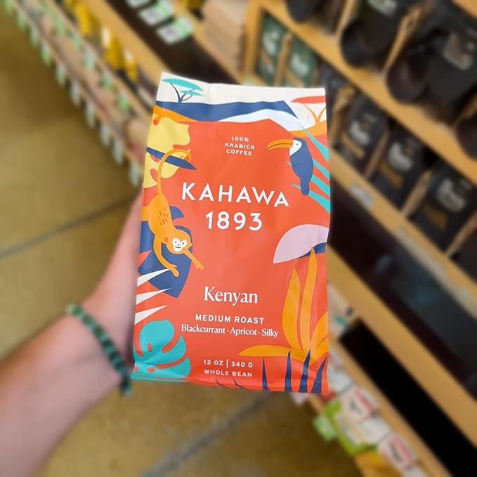 Kahawa 1893 Whole Bean Coffee Medium Roast Kenyan Blend 24 Oz - As Seen on Shark Tank, High Antioxidants, Naturally Sweet, Organically Grown, Ethically & Sustainably Sourced