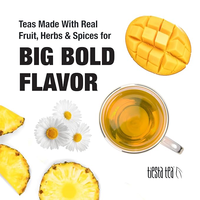 Tiesta Tea - Mango Dreamzzz Chamomile Loose Leaf Herbal Tea, Relaxing Chamomile & Lemongrass Blend, Caffeine-Free, Brew Hot or Iced, Makes Up to 200 Cups, Resealable Bulk Pouch, 12 Ounce