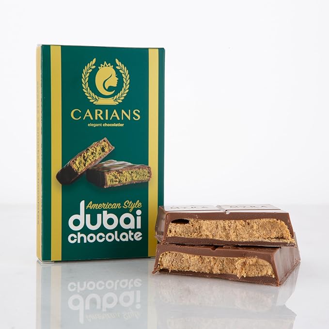 CARIANS Dubai Chocolate with Pistachio and Kunafa, Luxury Assorted Individually Wrapped Chocolate Bar with Pistachio, Great for Gift Giving, Anniversary, Thanksgiving, Christmas
