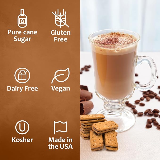 Syruvia Cookie Butter Coffee Syrup - 25.4 fl oz. Kosher and Gluten-Free. Ideal for Enhancing Drinks, Sodas, Shakes, Desserts, and More.