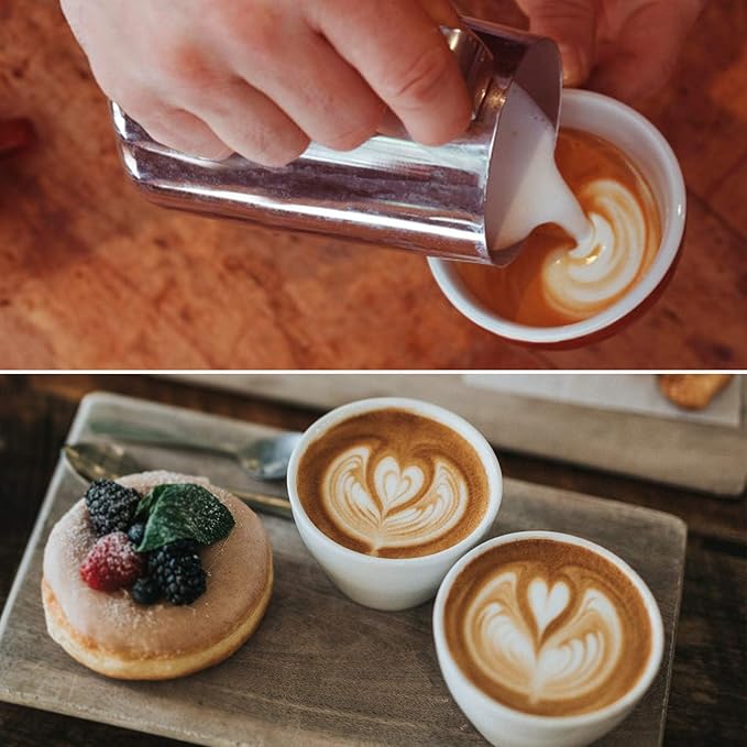 SIKEMAY Milk Frothing Pitcher Cup, 12oz/350ML Milk Frother Cup Stainless Steel Steaming Pitcher Milk Jug Coffee Latte Art Cappuccino Espresso Machine Accessories for Barista Steam Pitchers Tools