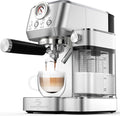 Cappuccino Coffee Machine with Automatic Milk Frother, Compact Espresso Machine with Pressure Gauge, Stainless Steel Cappuccino Maker with for Home, Office