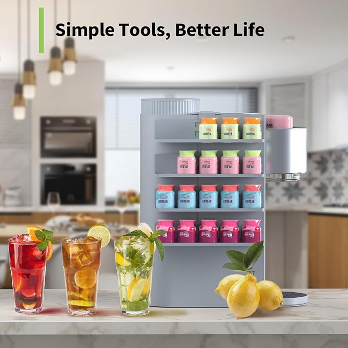 Flavor Storage Holder Compatible With Ninja Thirsti Max, Side-mounted 4-tier flavore water drops organiser, space-saving design, easy to access,Holds 20 Flavore Water Drops