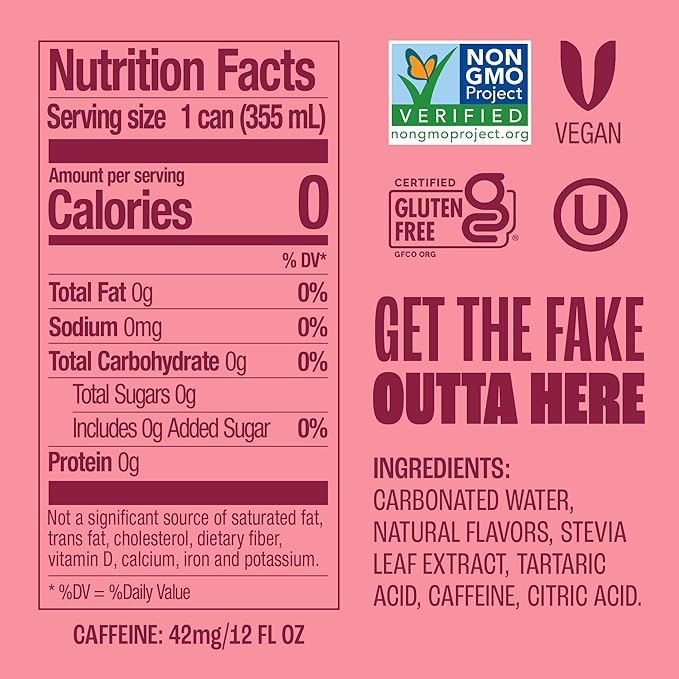 Zevia Zero Sugar Soda, Dr. Zevia, 12 oz Cans (24-Pack) – Naturally Sweetened, Zero Calorie Sugar Free Soda - Non-GMO Project Verified, Gluten-Free, Vegan