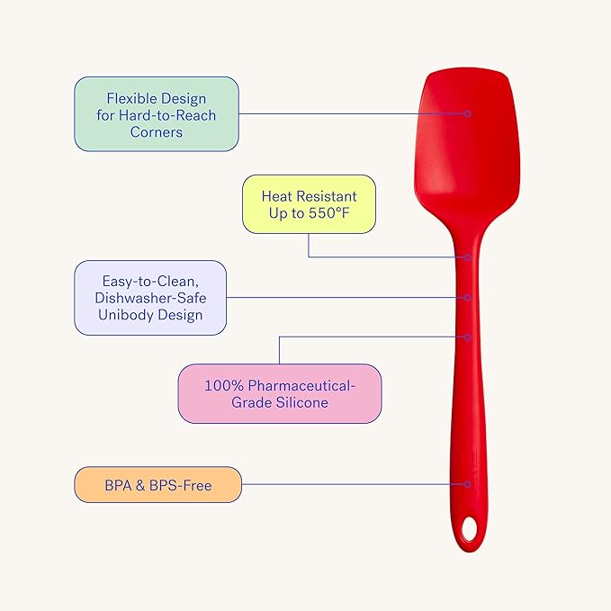 GIR: Get It Right Premium Seamless Spoonula - Non-Stick Heat Resistant Silicone Scraper Spatula - Perfect for Mixing, Serving, Scraping, Stirring, and More - Ultimate - 11 IN, Navy