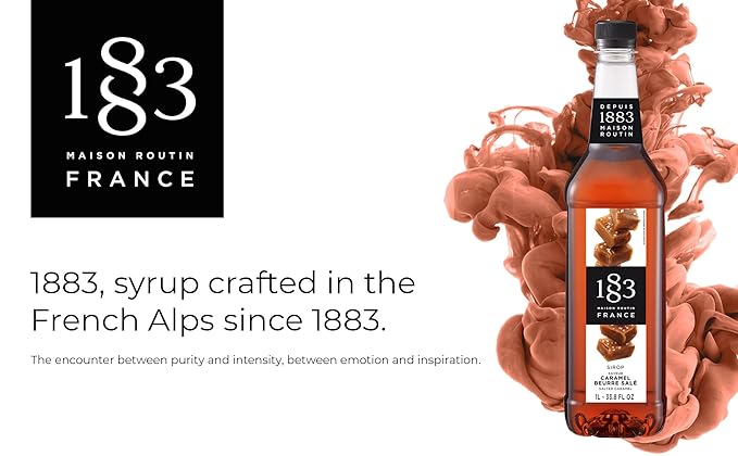 1883 Maison Routin France Salted Caramel Syrup, 33.8 Fl Oz