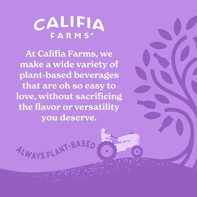 Califia Farms – Vanilla Oat Barista Blend Oat Milk, 32 Oz (Pack of 6), Shelf Stable, Dairy Free, Plant Based, Vegan, Gluten Free, Non GMO, Milk Frother, Creamer, Blue