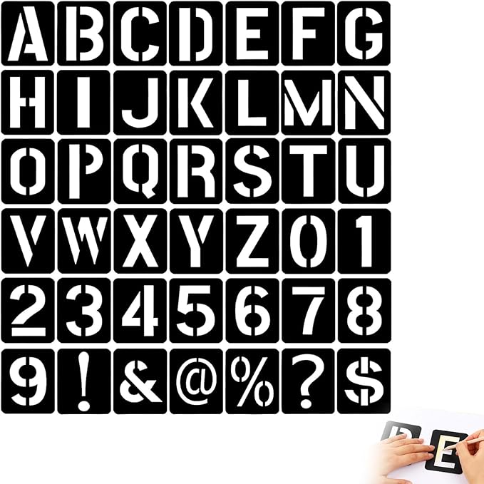 42 Pcs 3 Inch Letter Stencils,for Crafts Reusable,Letter Stencils 3 Inch,for Painting,for Painting On Wood, Wall, Fabric, Rock, Sign, DIY Art Projects