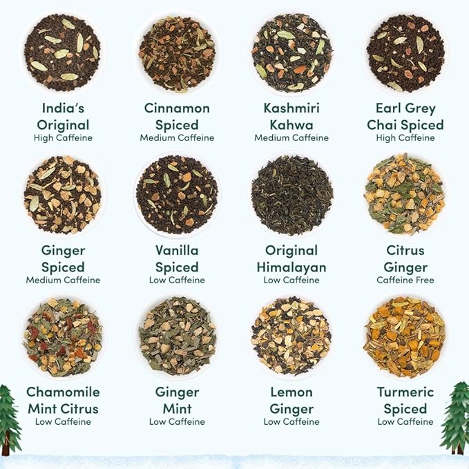 Limited Edition - Advent Calendar 2025 Folding Gift Box | 24 Unique Loose Leaf Teas - Holiday Gift Pack | Christmas Advent Calendar 2025 for Adults, Advent Calendar 2025 Adult Women and Men | VAHDAM