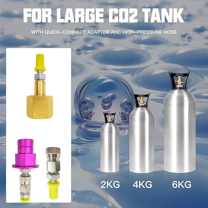Soda Terra Machine Co2 Tank Adapter Hose, Co2 Tank Direct Adapter with Stainless Steel Hose, Compatible with Duo Art Terra Gaia AQUA FIZZ Pink Cylinder Soda Maker (60in)