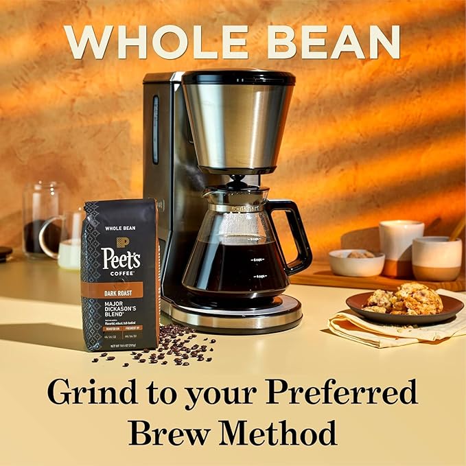 Peet's Coffee, Dark Roast Whole Bean Coffee - French Roast 36 Ounces (2 Bags of 18 Ounces)