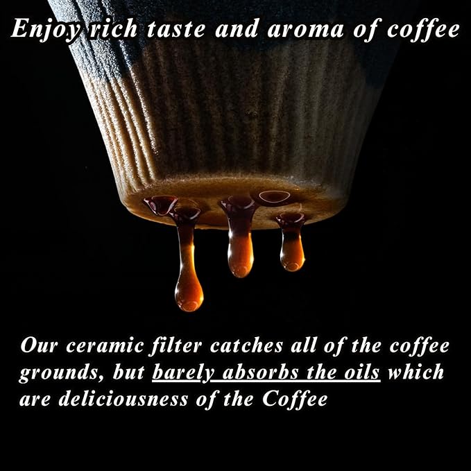 Ceramic Reusable Coffee Filter Dripper Paperless Sustinable Mt. Fuji Made in Japan (Green)
