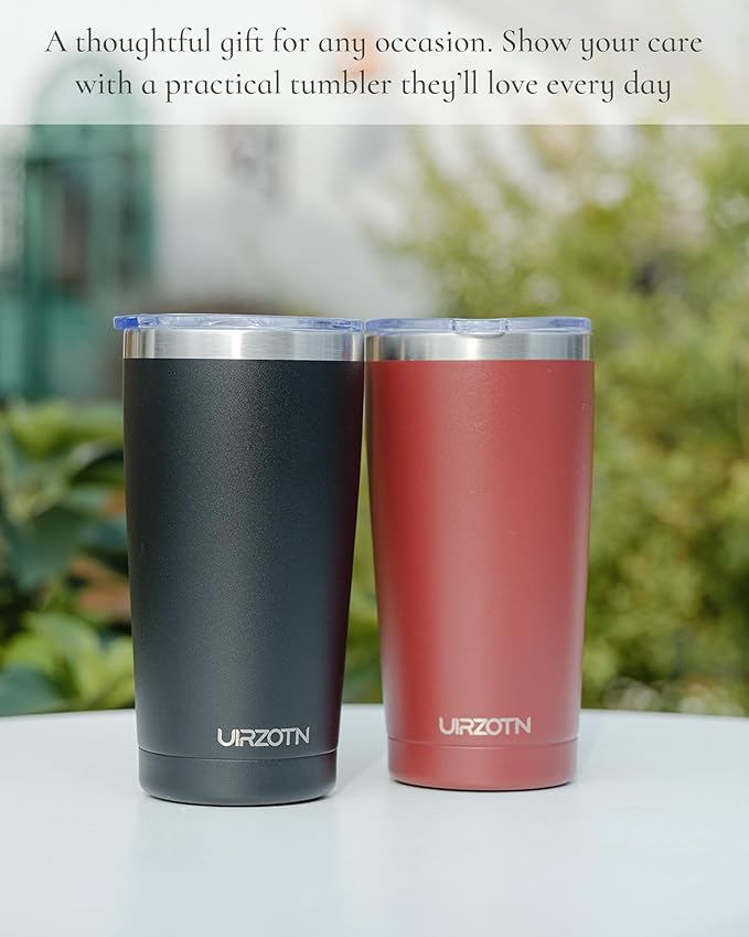 Travel Coffee Tumbler 20oz, Leakproof Travel Coffee Mug with Lid and Straw, Stainless Steel Double Wall Vacuum Insulated Tumbler for Hot/Iced Drinks (Textured Matte, Navy Blue)