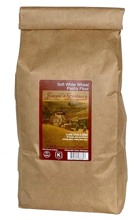 Soft White Whole Wheat Pastry Flour, 8 lbs, Joseph's Grainery Freshly Ground Flour, Non-GMO, Kosher Certified
