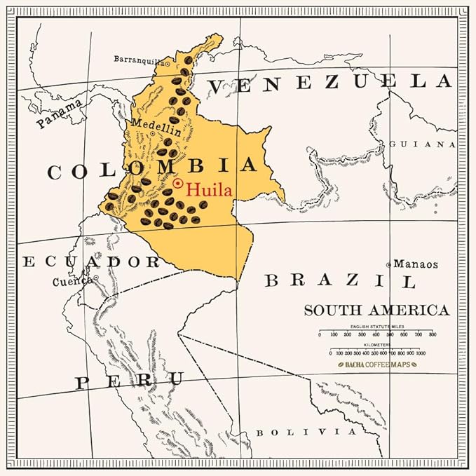 Bacha Coffee | Magdalena Colombia Single Origin, Medium Roast, 100% Arabica Specialty Coffee, 12 Coffee Drip Bags, Gift Box