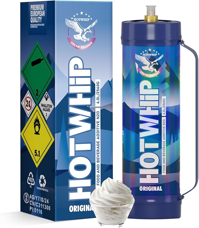 Whipped Cream charger 4.0L Tank,2560g Original Flavor Food Grade 99.99% Pure Whip Cream Charger,1 Cylinder