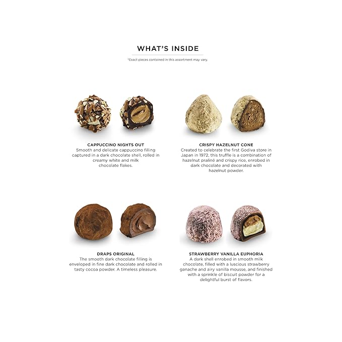 Godiva Signature Truffle Gift Box, Belgian Dark and Milk Chocolates with Ganache Center, Gourmet Gift for Birthdays, Holidays, Non-GMO & Kosher, 8 Pc