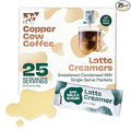 Copper Cow Coffee Sweetened Condensed Milk Coffee Creamer Singles (25 pack) | Vietnamese Inspired Coffee Creamer, All Natural Creamer Packets for Pour Overs & Lattes | No Refrigeration Needed