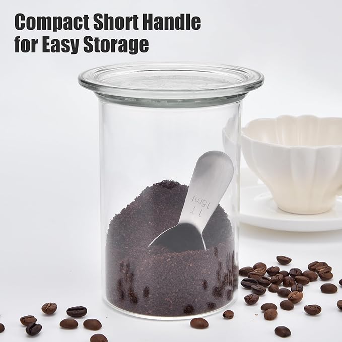 18/8 Stainless Steel Coffee Scoop, Doosu Heavy Duty Metal Tablespoon Measuring Spoon for Ground Coffee Tea Powder (1 tbsp/15 ml)