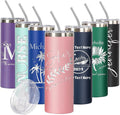 Personalized 20oz Skinny Tumbler: Engraved, Stainless Steel, Insulated, Leak-Proof Lid & Straw, Hot/Cold for Hours, Ideal for Coffee, Water, Wine, Gift for Birthdays, Weddings, Holidays, (25 designs)