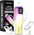 Coldest 40 oz Tumbler with Handle and Straw, 100% Leak Proof Insulated Tumbler with Lid and Straw (3 Lids), Stainless Steel Tumblers for Women & Men, Cup Holder Friendly, 46 oz (Clouds of Tie Dye)