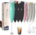 Milk Frother Handheld Frother Wand Drink Mixer Handheld Coffee Stirrers Electric Frother for Coffee Mixer Wand with 2 Whisk frother for protein powder coffee frother handheld-Aqua