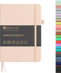 &And Per Se Lined Journal Notebook, 160 Pages, A5 5.7 x 8 inches College Ruled Thick Paper Notebook Journals for Writing, Hardcover Notebooks for Women Men Office School (1 Pack, Light Apricot)