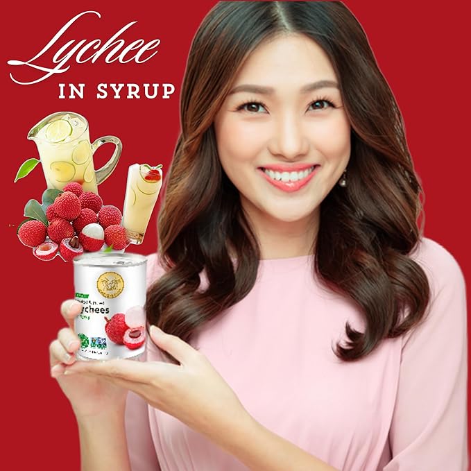 Premium Lychees in Syrup (3) - 20 oz | Natural Ingredient | Use For Mocktails, Cocktails, Drinks, Smoothies | Real Fruit Harvested At Peak Season | Four Elephants Brand | Non-GMO and Gluten-Free