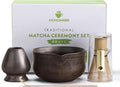 Matcha Set, Japanese Tea Set Includes Matcha Bowl with Spout, Matcha Whisk Holder (chasen), Bamboo Matcha Whisk and Bamboo Scoop, Ceramic Matcha Kit for Tea Lovers
