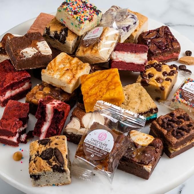 Brownie Points Baby Brownies, 75-Individually Wrapped, Fine and Fresh Ingredients, Gift Box and Gifts Baskets for all Occasions, Fudge Chocolate Brownies, Baked from Scratch, Gourmet Sweet Desserts