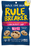 Rule Breaker Vegan & Gluten-Free Cookies | Chocolate Chip Bites | Plant-Based, Dairy, Nut, Soy, Allergen Free, Kosher | Great for School, Lunchbox, Office, Pantry | Soft-Baked, Better-For-You Cookie Bites (Pack of 3)