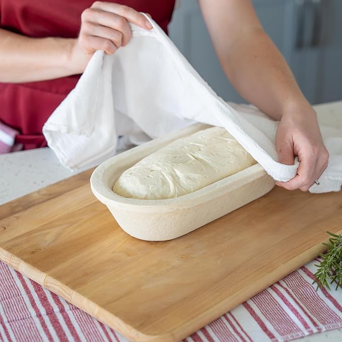 Bulka Oval 750g Groove Banneton Bread Proofing Basket Pressed Wood Pulp, Sourdough Proofing Basket - Non-Stick Batard Brotform Sourdough Bread Baking Supplies, Made in Germany.