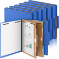 12 Pcs Classification Folders Letter Size,Back to School Supply for Teacher, Student, 2 Pocket Dividers Pressboard File Folder Bulk with 2 Fasteners,2 in Expanding File Organizer (Dark Blue)