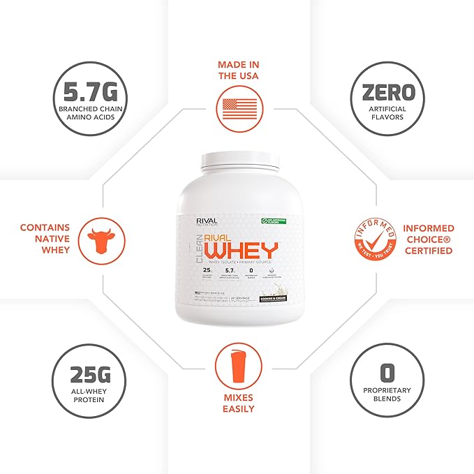 Naturally Flavored Rival Whey - Cookies and Cream - 5lb