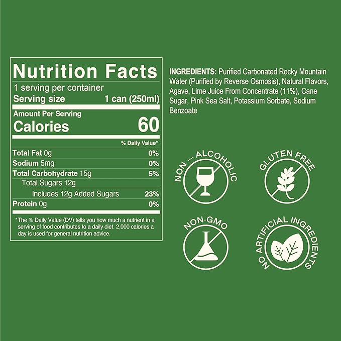 Strongwater Sparkling Non Alcoholic Margarita to Go - 12 Pack Cans (8.4 Fl Oz Each) Virgin Margarita Mocktail Mix - Ready to Drink Nonalcoholic Cocktail with Lime Juice, Agave & Nothing Artificial