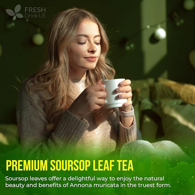 FreshDrinkUS, 240+ Premium Soursop Graviola Dried Leaves Tea, 230-250 Whole Soursop Leaves, Wildcrafted, Graviola , Guanabana , Hoja Guanabana, Loose Leaf Herbal , No Gluten, Vegan