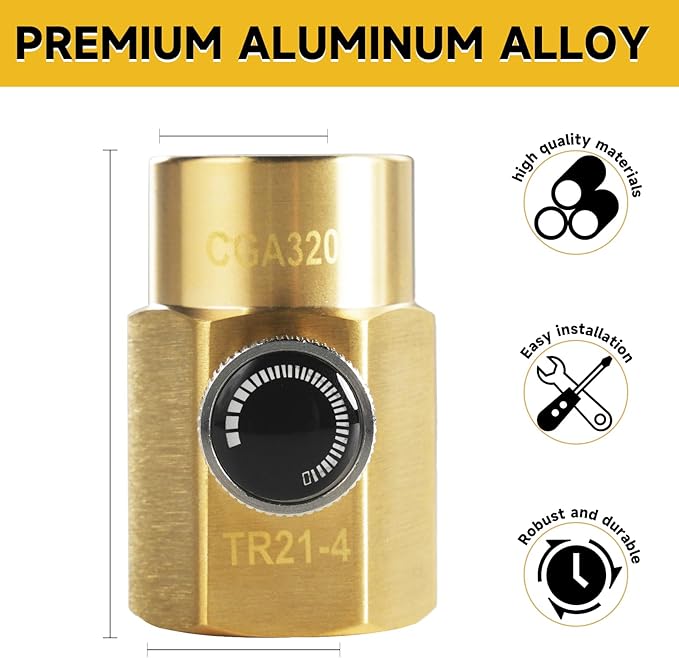 CO2 Cylinder Refill Adapter for CGA320 CO2 Tank to Refill TR21-4 CO2 Canister, CO2 Refill Station Connector Kit Compatible with FIZZI ONE TOUCH JET Soda Maker