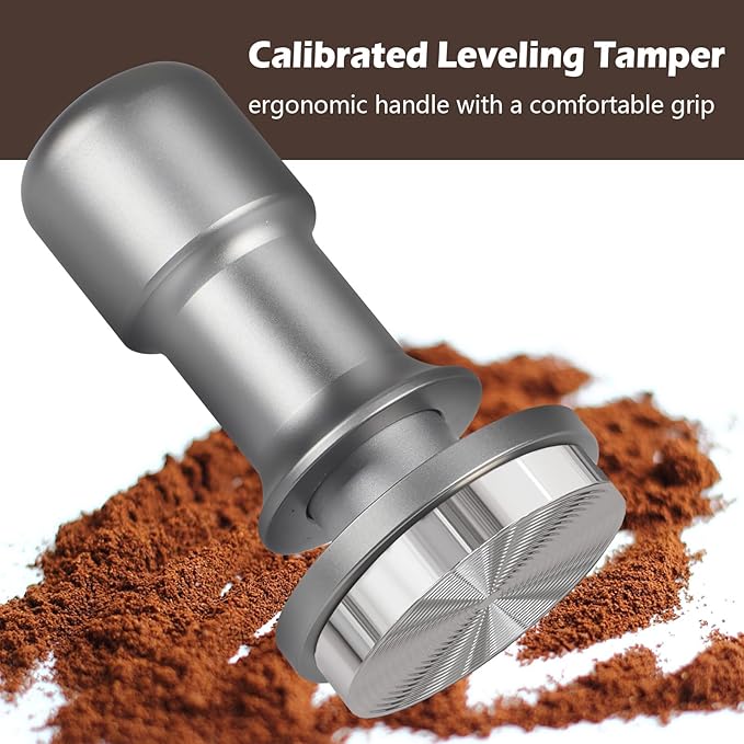 PUSEE 51mm Espresso Coffee Tamper,Premium 30lb Calibrated Espresso Tamper Upgrade Coffee Tamper with Spring Loaded, Stainless Steel Ground Tamper for Barista Home Coffee Espresso Accessories